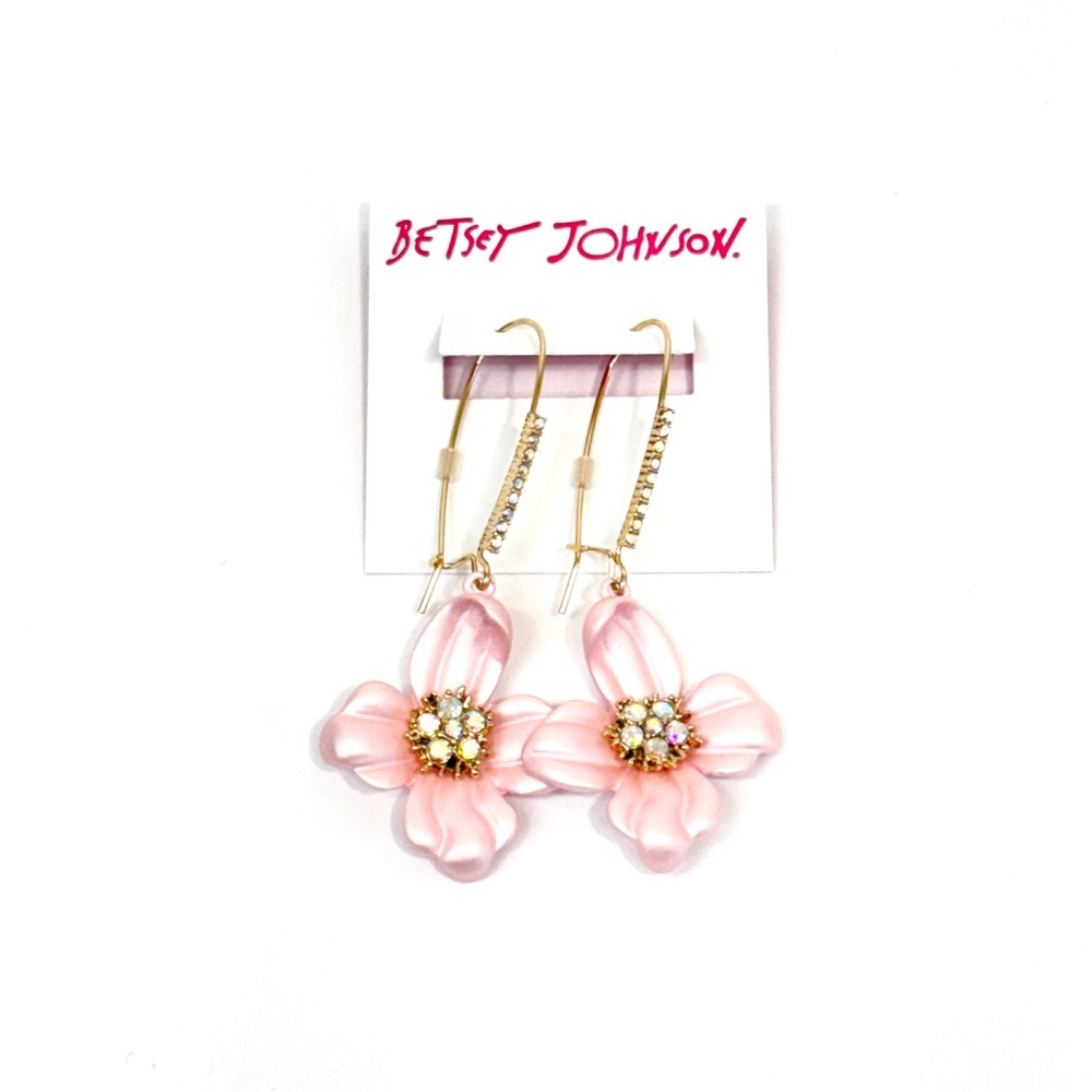 BETSEY JOHNSON Flower Dangle Earrings